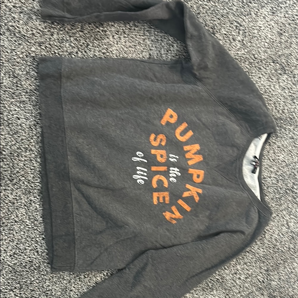 Gray and Orange Graphic Sweatshirt